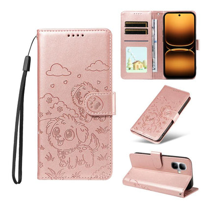 Embossed Heart Dog RFID Blocking Wallet Leather Phone Case, For Infinix Smart 20 4G, For Infinix Hot 60 / 60i, For Infinix Hot 60 Pro+ 4G, For Infinix Hot 60 Pro 4G, For Infinix Smart 10 Plus 4G x6725B, For Infinix Smart 10 4G / Tecno Pop 10           ...