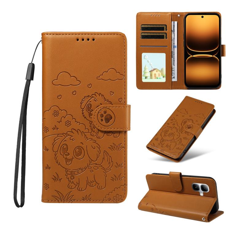Embossed Heart Dog RFID Blocking Wallet Leather Phone Case, For Infinix Smart 20 4G, For Infinix Hot 60 / 60i, For Infinix Hot 60 Pro+ 4G, For Infinix Hot 60 Pro 4G, For Infinix Smart 10 Plus 4G x6725B, For Infinix Smart 10 4G / Tecno Pop 10           ...