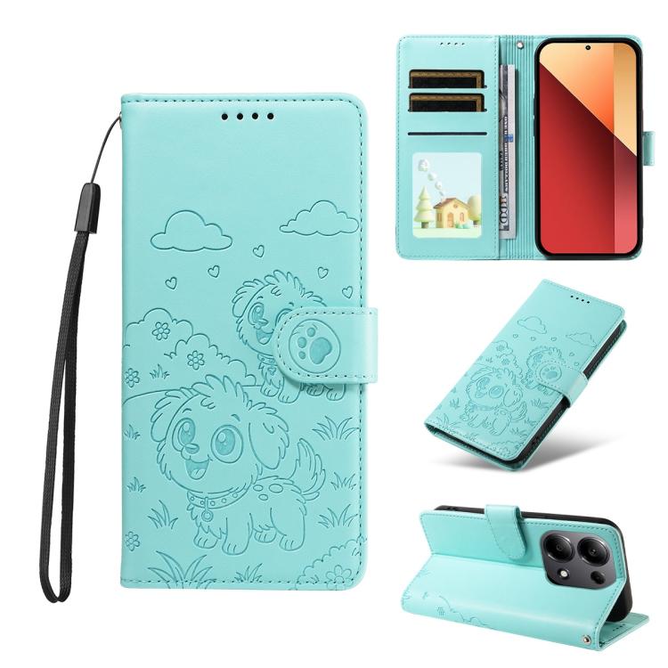 Embossed Heart Dog RFID Blocking Wallet Leather Phone Case, For Redmi A5 4G 171.7mm / Poco C71, For Redmi Note 14S / 13 Pro 4G Global, For Redmi K80 Pro / Poco F7 Ultra, For Redmi K80 / Poco F7 Pro, For Redmi 14C 4G / 5G / 14R / A4                     ...