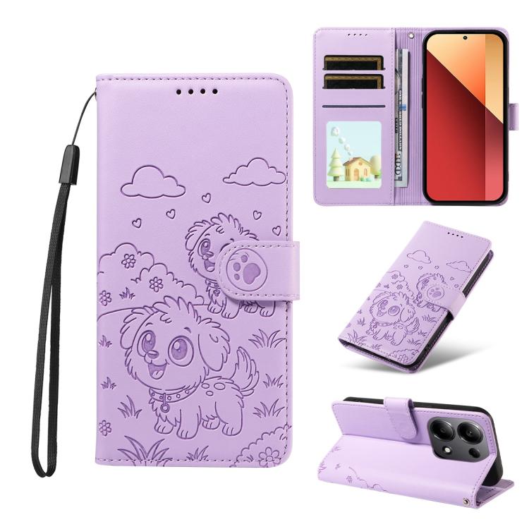 Embossed Heart Dog RFID Blocking Wallet Leather Phone Case, For Redmi A5 4G 171.7mm / Poco C71, For Redmi Note 14S / 13 Pro 4G Global, For Redmi K80 Pro / Poco F7 Ultra, For Redmi K80 / Poco F7 Pro, For Redmi 14C 4G / 5G / 14R / A4                     ...