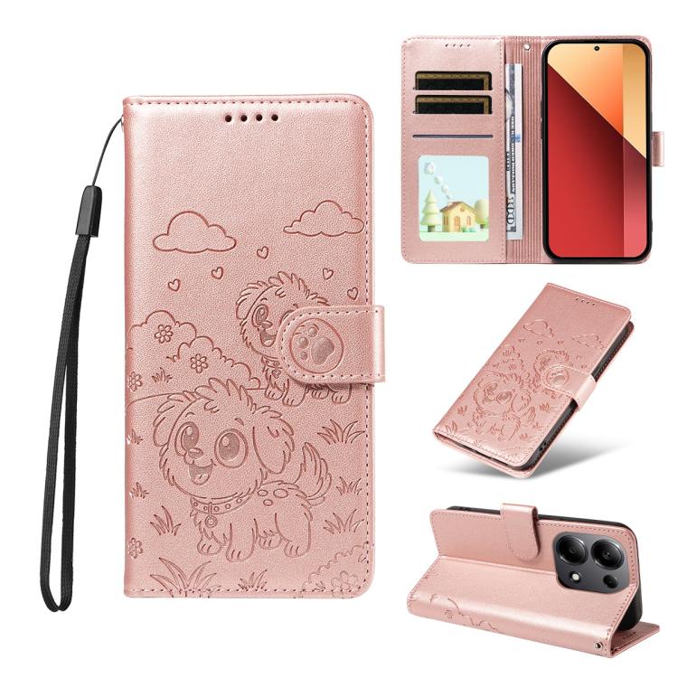 Embossed Heart Dog RFID Blocking Wallet Leather Phone Case, For Redmi A5 4G 171.7mm / Poco C71, For Redmi Note 14S / 13 Pro 4G Global, For Redmi K80 Pro / Poco F7 Ultra, For Redmi K80 / Poco F7 Pro, For Redmi 14C 4G / 5G / 14R / A4                     ...