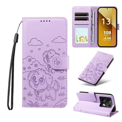 Embossed Heart Dog RFID Blocking Wallet Leather Phone Case, For Redmi A5 4G 171.7mm / Poco C71, For Redmi Note 14S / 13 Pro 4G Global, For Redmi K80 Pro / Poco F7 Ultra, For Redmi K80 / Poco F7 Pro, For Redmi 14C 4G / 5G / 14R / A4                     ...