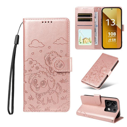 Embossed Heart Dog RFID Blocking Wallet Leather Phone Case, For Redmi A5 4G 171.7mm / Poco C71, For Redmi Note 14S / 13 Pro 4G Global, For Redmi K80 Pro / Poco F7 Ultra, For Redmi K80 / Poco F7 Pro, For Redmi 14C 4G / 5G / 14R / A4                     ...