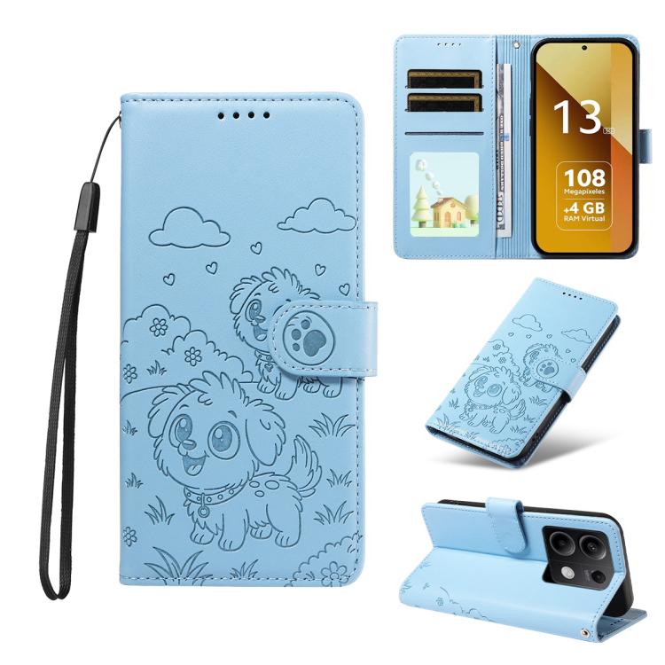 Embossed Heart Dog RFID Blocking Wallet Leather Phone Case, For Redmi A5 4G 171.7mm / Poco C71, For Redmi Note 14S / 13 Pro 4G Global, For Redmi K80 Pro / Poco F7 Ultra, For Redmi K80 / Poco F7 Pro, For Redmi 14C 4G / 5G / 14R / A4                     ...