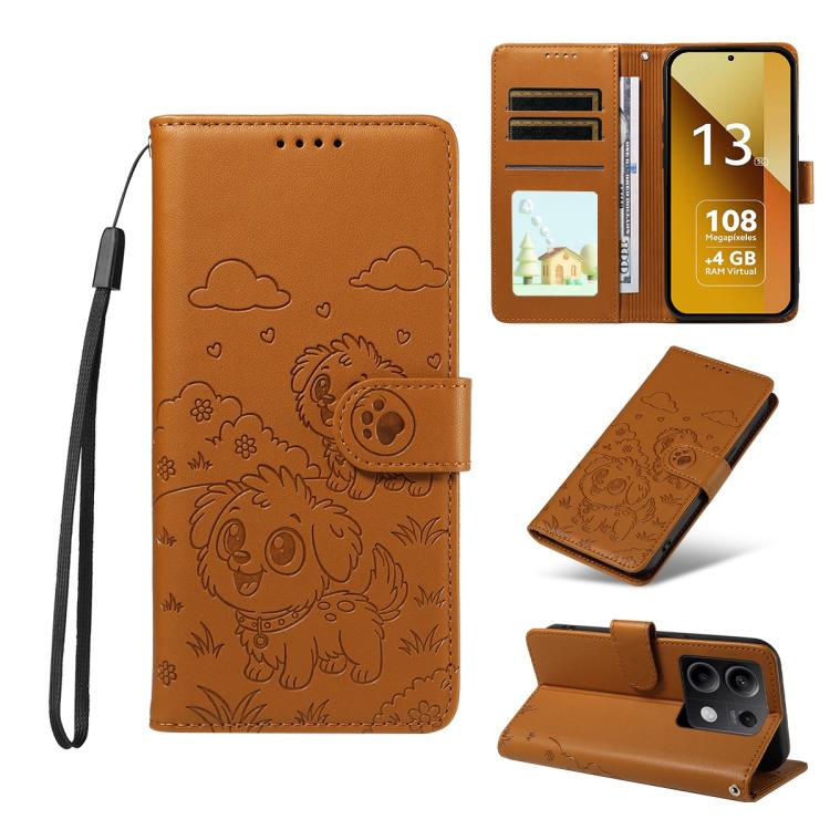 Embossed Heart Dog RFID Blocking Wallet Leather Phone Case, For Redmi A5 4G 171.7mm / Poco C71, For Redmi Note 14S / 13 Pro 4G Global, For Redmi K80 Pro / Poco F7 Ultra, For Redmi K80 / Poco F7 Pro, For Redmi 14C 4G / 5G / 14R / A4                     ...