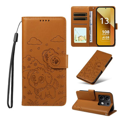 Embossed Heart Dog RFID Blocking Wallet Leather Phone Case, For Redmi A5 4G 171.7mm / Poco C71, For Redmi Note 14S / 13 Pro 4G Global, For Redmi K80 Pro / Poco F7 Ultra, For Redmi K80 / Poco F7 Pro, For Redmi 14C 4G / 5G / 14R / A4                     ...