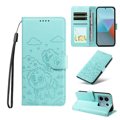 Embossed Heart Dog RFID Blocking Wallet Leather Phone Case, For Redmi A5 4G 171.7mm / Poco C71, For Redmi Note 14S / 13 Pro 4G Global, For Redmi K80 Pro / Poco F7 Ultra, For Redmi K80 / Poco F7 Pro, For Redmi 14C 4G / 5G / 14R / A4                     ...