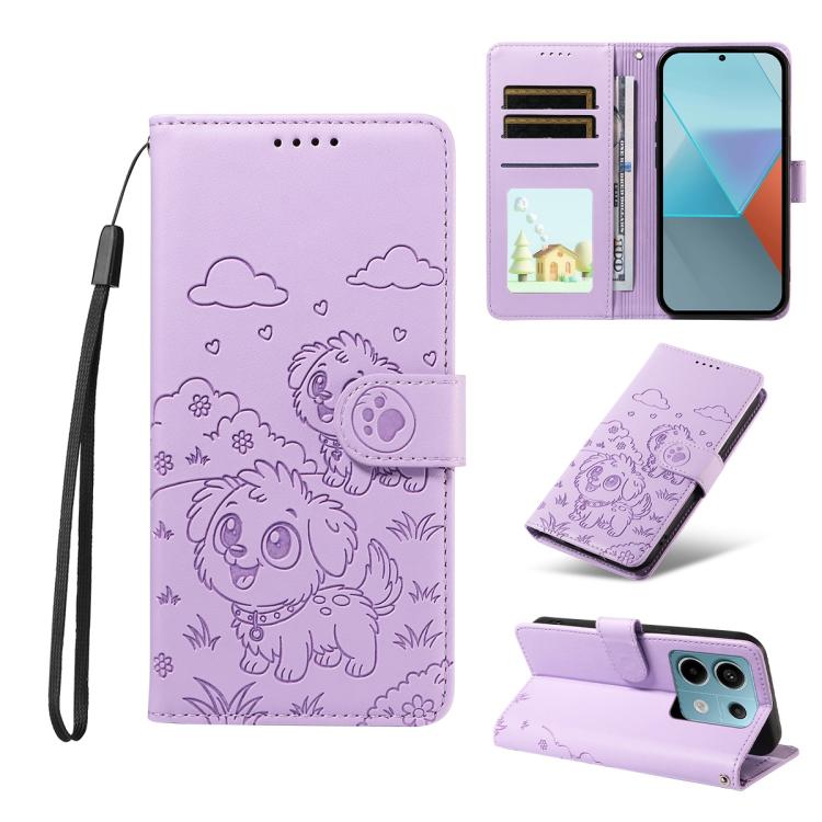 Embossed Heart Dog RFID Blocking Wallet Leather Phone Case, For Redmi A5 4G 171.7mm / Poco C71, For Redmi Note 14S / 13 Pro 4G Global, For Redmi K80 Pro / Poco F7 Ultra, For Redmi K80 / Poco F7 Pro, For Redmi 14C 4G / 5G / 14R / A4                     ...