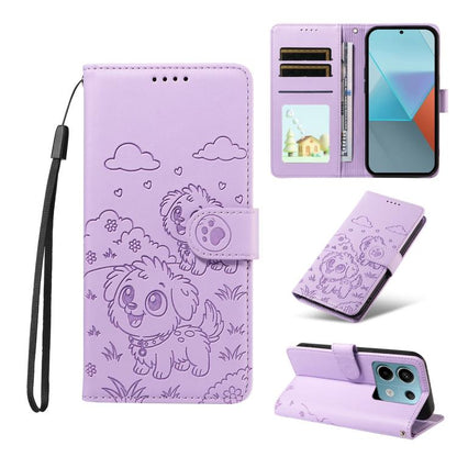 Embossed Heart Dog RFID Blocking Wallet Leather Phone Case, For Redmi A5 4G 171.7mm / Poco C71, For Redmi Note 14S / 13 Pro 4G Global, For Redmi K80 Pro / Poco F7 Ultra, For Redmi K80 / Poco F7 Pro, For Redmi 14C 4G / 5G / 14R / A4                     ...