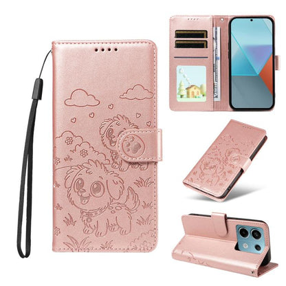 Embossed Heart Dog RFID Blocking Wallet Leather Phone Case, For Redmi A5 4G 171.7mm / Poco C71, For Redmi Note 14S / 13 Pro 4G Global, For Redmi K80 Pro / Poco F7 Ultra, For Redmi K80 / Poco F7 Pro, For Redmi 14C 4G / 5G / 14R / A4                     ...