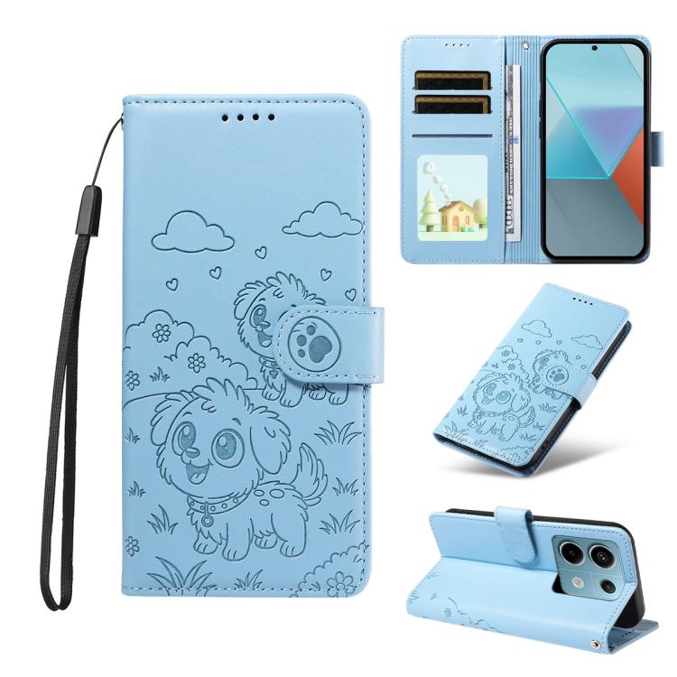 Embossed Heart Dog RFID Blocking Wallet Leather Phone Case, For Redmi A5 4G 171.7mm / Poco C71, For Redmi Note 14S / 13 Pro 4G Global, For Redmi K80 Pro / Poco F7 Ultra, For Redmi K80 / Poco F7 Pro, For Redmi 14C 4G / 5G / 14R / A4                     ...