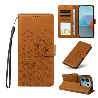 Embossed Heart Dog RFID Blocking Wallet Leather Phone Case, For Redmi A5 4G 171.7mm / Poco C71, For Redmi Note 14S / 13 Pro 4G Global, For Redmi K80 Pro / Poco F7 Ultra, For Redmi K80 / Poco F7 Pro, For Redmi 14C 4G / 5G / 14R / A4                     ...