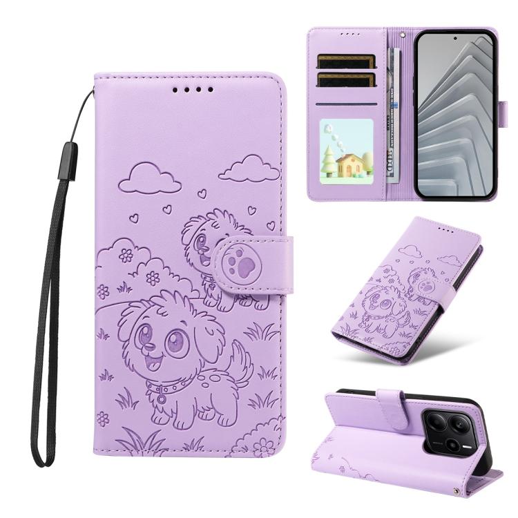 Embossed Heart Dog RFID Blocking Wallet Leather Phone Case, For Redmi A5 4G 171.7mm / Poco C71, For Redmi Note 14S / 13 Pro 4G Global, For Redmi K80 Pro / Poco F7 Ultra, For Redmi K80 / Poco F7 Pro, For Redmi 14C 4G / 5G / 14R / A4                     ...