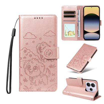 Embossed Heart Dog RFID Blocking Wallet Leather Phone Case, For Redmi A5 4G 171.7mm / Poco C71, For Redmi Note 14S / 13 Pro 4G Global, For Redmi K80 Pro / Poco F7 Ultra, For Redmi K80 / Poco F7 Pro, For Redmi 14C 4G / 5G / 14R / A4                     ...