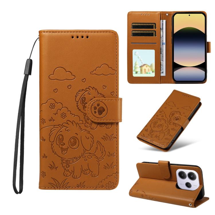 Embossed Heart Dog RFID Blocking Wallet Leather Phone Case, For Redmi A5 4G 171.7mm / Poco C71, For Redmi Note 14S / 13 Pro 4G Global, For Redmi K80 Pro / Poco F7 Ultra, For Redmi K80 / Poco F7 Pro, For Redmi 14C 4G / 5G / 14R / A4                     ...