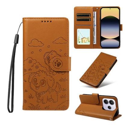 Embossed Heart Dog RFID Blocking Wallet Leather Phone Case, For Redmi A5 4G 171.7mm / Poco C71, For Redmi Note 14S / 13 Pro 4G Global, For Redmi K80 Pro / Poco F7 Ultra, For Redmi K80 / Poco F7 Pro, For Redmi 14C 4G / 5G / 14R / A4                     ...