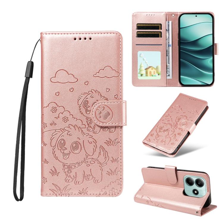 Embossed Heart Dog RFID Blocking Wallet Leather Phone Case, For Redmi A5 4G 171.7mm / Poco C71, For Redmi Note 14S / 13 Pro 4G Global, For Redmi K80 Pro / Poco F7 Ultra, For Redmi K80 / Poco F7 Pro, For Redmi 14C 4G / 5G / 14R / A4                     ...