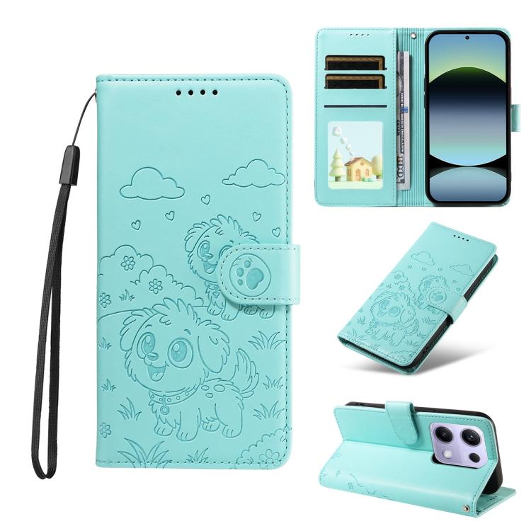 Embossed Heart Dog RFID Blocking Wallet Leather Phone Case, For Redmi A5 4G 171.7mm / Poco C71, For Redmi Note 14S / 13 Pro 4G Global, For Redmi K80 Pro / Poco F7 Ultra, For Redmi K80 / Poco F7 Pro, For Redmi 14C 4G / 5G / 14R / A4                     ...