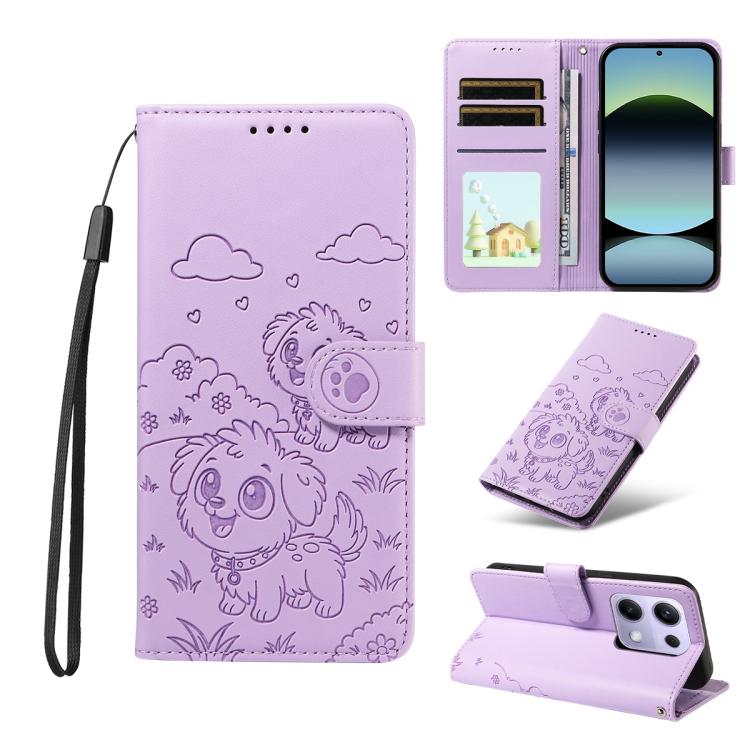 Embossed Heart Dog RFID Blocking Wallet Leather Phone Case, For Redmi A5 4G 171.7mm / Poco C71, For Redmi Note 14S / 13 Pro 4G Global, For Redmi K80 Pro / Poco F7 Ultra, For Redmi K80 / Poco F7 Pro, For Redmi 14C 4G / 5G / 14R / A4                     ...