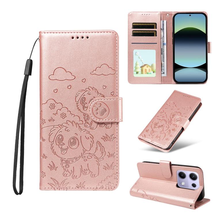Embossed Heart Dog RFID Blocking Wallet Leather Phone Case, For Redmi A5 4G 171.7mm / Poco C71, For Redmi Note 14S / 13 Pro 4G Global, For Redmi K80 Pro / Poco F7 Ultra, For Redmi K80 / Poco F7 Pro, For Redmi 14C 4G / 5G / 14R / A4                     ...