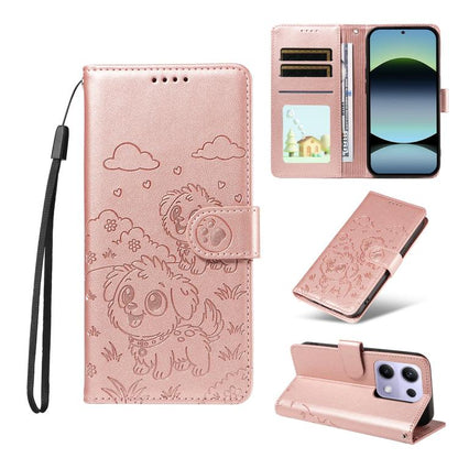 Embossed Heart Dog RFID Blocking Wallet Leather Phone Case, For Redmi A5 4G 171.7mm / Poco C71, For Redmi Note 14S / 13 Pro 4G Global, For Redmi K80 Pro / Poco F7 Ultra, For Redmi K80 / Poco F7 Pro, For Redmi 14C 4G / 5G / 14R / A4                     ...