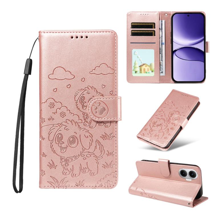 Embossed Heart Dog RFID Blocking Wallet Leather Phone Case, For Redmi Note 17 4G / 5G Global 169.7mm, For Redmi 17C 5G, For Redmi Note 17 Pro+ 5G Global 163.4mm, For Redmi 17 4G / 5G Global 170mm, For Redmi K90 Max 5G / K90 Ultra 5G, For Redmi 15a Glob...