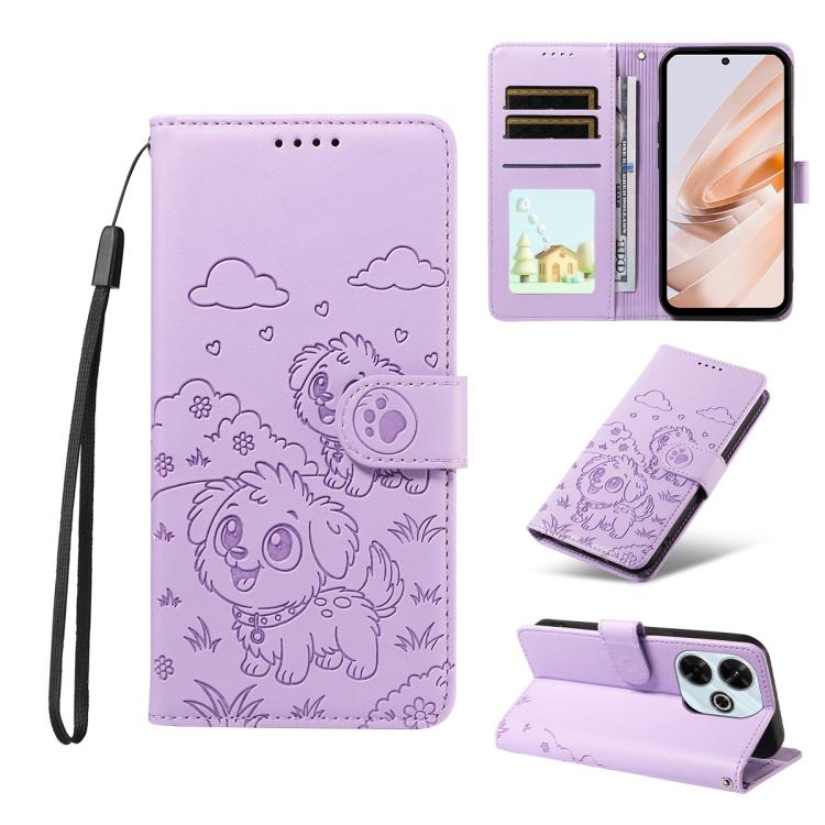 Embossed Heart Dog RFID Blocking Wallet Leather Phone Case, For Redmi Note 17 4G / 5G Global 169.7mm, For Redmi 17C 5G, For Redmi Note 17 Pro+ 5G Global 163.4mm, For Redmi 17 4G / 5G Global 170mm, For Redmi K90 Max 5G / K90 Ultra 5G, For Redmi 15a Glob...