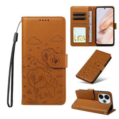 Embossed Heart Dog RFID Blocking Wallet Leather Phone Case, For Redmi Note 17 4G / 5G Global 169.7mm, For Redmi 17C 5G, For Redmi Note 17 Pro+ 5G Global 163.4mm, For Redmi 17 4G / 5G Global 170mm, For Redmi K90 Max 5G / K90 Ultra 5G, For Redmi 15a Glob...