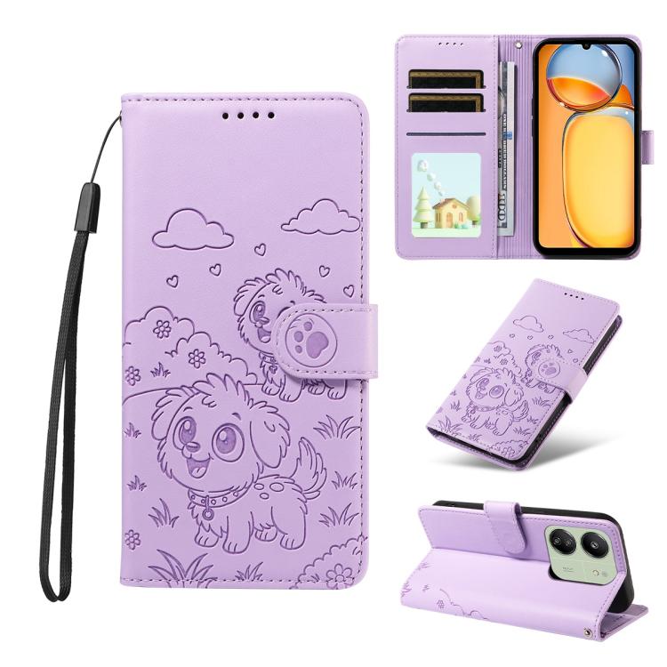 Embossed Heart Dog RFID Blocking Wallet Leather Phone Case, For Redmi A5 4G 171.7mm / Poco C71, For Redmi Note 14S / 13 Pro 4G Global, For Redmi K80 Pro / Poco F7 Ultra, For Redmi K80 / Poco F7 Pro, For Redmi 14C 4G / 5G / 14R / A4                     ...