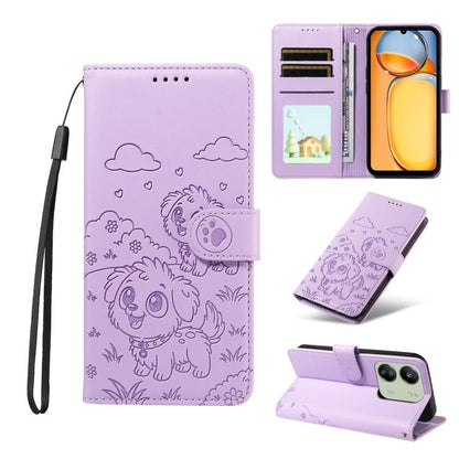 Embossed Heart Dog RFID Blocking Wallet Leather Phone Case, For Redmi A5 4G 171.7mm / Poco C71, For Redmi Note 14S / 13 Pro 4G Global, For Redmi K80 Pro / Poco F7 Ultra, For Redmi K80 / Poco F7 Pro, For Redmi 14C 4G / 5G / 14R / A4                     ...