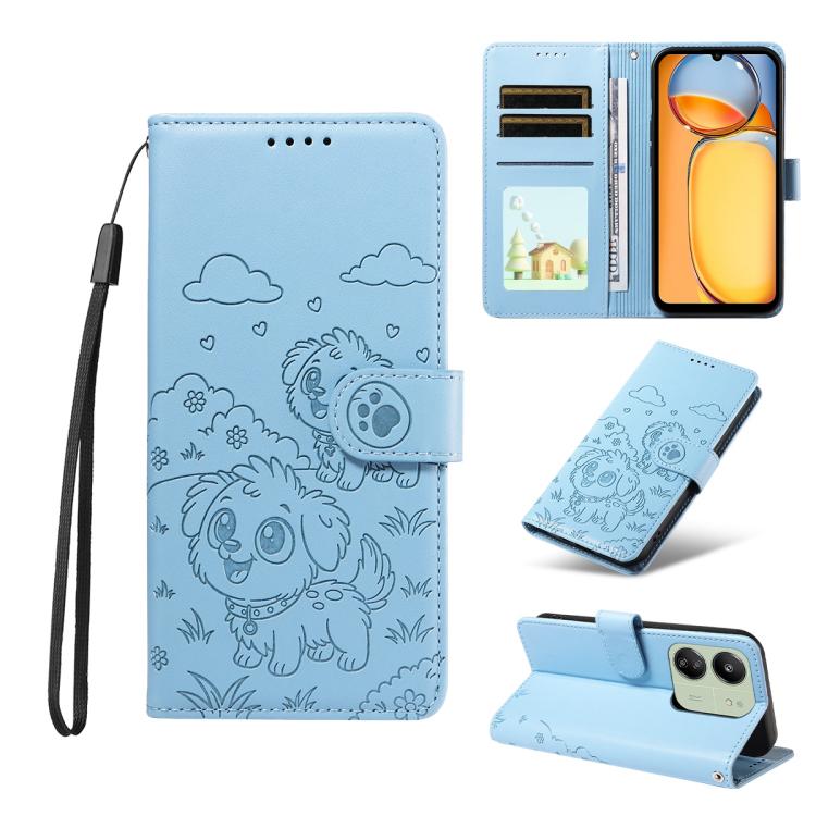 Embossed Heart Dog RFID Blocking Wallet Leather Phone Case, For Redmi A5 4G 171.7mm / Poco C71, For Redmi Note 14S / 13 Pro 4G Global, For Redmi K80 Pro / Poco F7 Ultra, For Redmi K80 / Poco F7 Pro, For Redmi 14C 4G / 5G / 14R / A4                     ...