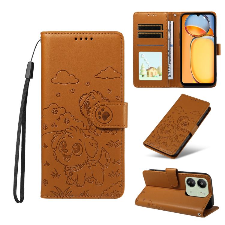 Embossed Heart Dog RFID Blocking Wallet Leather Phone Case, For Redmi A5 4G 171.7mm / Poco C71, For Redmi Note 14S / 13 Pro 4G Global, For Redmi K80 Pro / Poco F7 Ultra, For Redmi K80 / Poco F7 Pro, For Redmi 14C 4G / 5G / 14R / A4                     ...