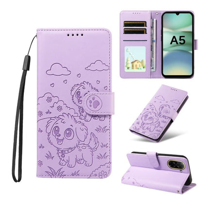 Embossed Heart Dog RFID Blocking Wallet Leather Phone Case, For Redmi Note 17 4G / 5G Global 169.7mm, For Redmi 17C 5G, For Redmi Note 17 Pro+ 5G Global 163.4mm, For Redmi 17 4G / 5G Global 170mm, For Redmi K90 Max 5G / K90 Ultra 5G, For Redmi 15a Glob...