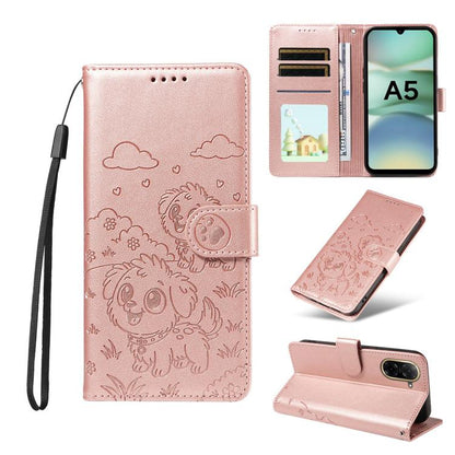 Embossed Heart Dog RFID Blocking Wallet Leather Phone Case, For Redmi Note 17 4G / 5G Global 169.7mm, For Redmi 17C 5G, For Redmi Note 17 Pro+ 5G Global 163.4mm, For Redmi 17 4G / 5G Global 170mm, For Redmi K90 Max 5G / K90 Ultra 5G, For Redmi 15a Glob...