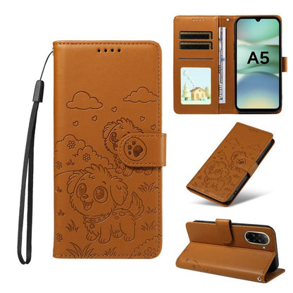 Embossed Heart Dog RFID Blocking Wallet Leather Phone Case, For Redmi Note 17 4G / 5G Global 169.7mm, For Redmi 17C 5G, For Redmi Note 17 Pro+ 5G Global 163.4mm, For Redmi 17 4G / 5G Global 170mm, For Redmi K90 Max 5G / K90 Ultra 5G, For Redmi 15a Glob...