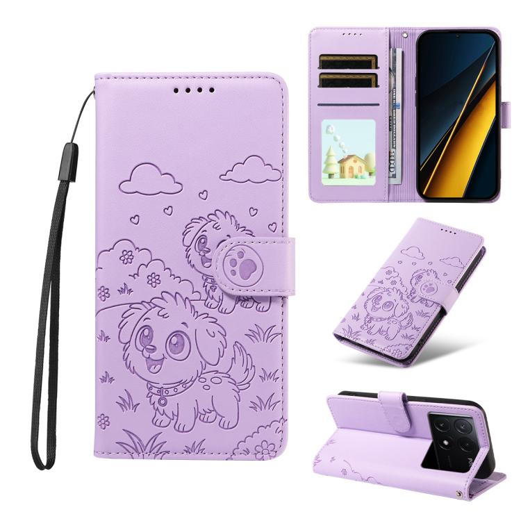 Embossed Heart Dog RFID Blocking Wallet Leather Phone Case, For Redmi A5 4G 171.7mm / Poco C71, For Redmi Note 14S / 13 Pro 4G Global, For Redmi K80 Pro / Poco F7 Ultra, For Redmi K80 / Poco F7 Pro, For Redmi 14C 4G / 5G / 14R / A4                     ...