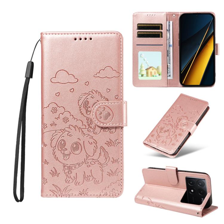 Embossed Heart Dog RFID Blocking Wallet Leather Phone Case, For Redmi A5 4G 171.7mm / Poco C71, For Redmi Note 14S / 13 Pro 4G Global, For Redmi K80 Pro / Poco F7 Ultra, For Redmi K80 / Poco F7 Pro, For Redmi 14C 4G / 5G / 14R / A4                     ...