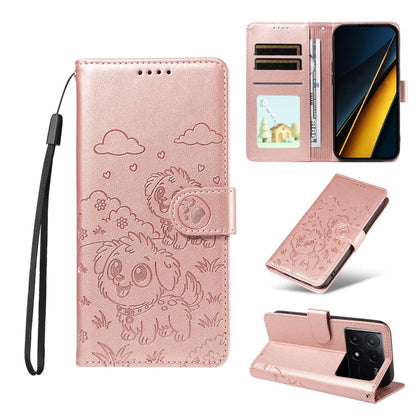 Embossed Heart Dog RFID Blocking Wallet Leather Phone Case, For Redmi A5 4G 171.7mm / Poco C71, For Redmi Note 14S / 13 Pro 4G Global, For Redmi K80 Pro / Poco F7 Ultra, For Redmi K80 / Poco F7 Pro, For Redmi 14C 4G / 5G / 14R / A4                     ...