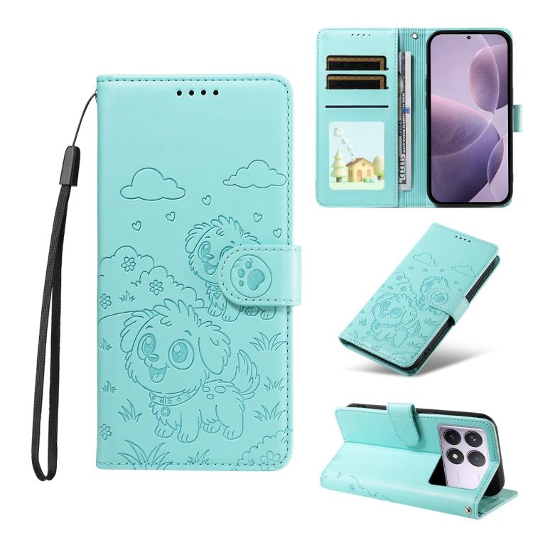 Embossed Heart Dog RFID Blocking Wallet Leather Phone Case, For Redmi A5 4G 171.7mm / Poco C71, For Redmi Note 14S / 13 Pro 4G Global, For Redmi K80 Pro / Poco F7 Ultra, For Redmi K80 / Poco F7 Pro, For Redmi 14C 4G / 5G / 14R / A4                     ...