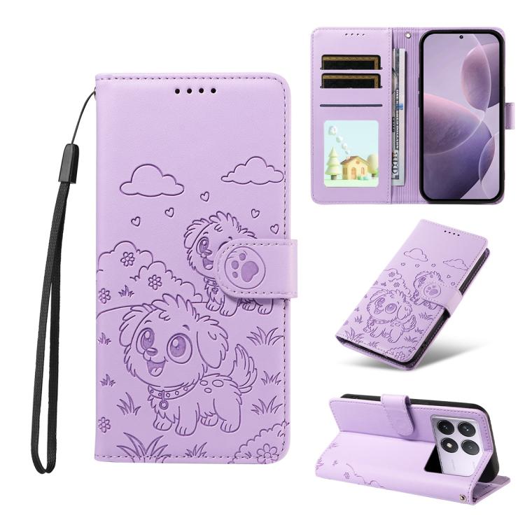 Embossed Heart Dog RFID Blocking Wallet Leather Phone Case, For Redmi A5 4G 171.7mm / Poco C71, For Redmi Note 14S / 13 Pro 4G Global, For Redmi K80 Pro / Poco F7 Ultra, For Redmi K80 / Poco F7 Pro, For Redmi 14C 4G / 5G / 14R / A4                     ...