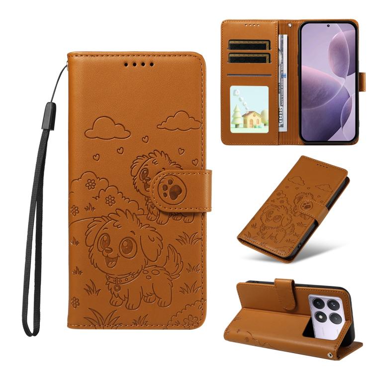 Embossed Heart Dog RFID Blocking Wallet Leather Phone Case, For Redmi A5 4G 171.7mm / Poco C71, For Redmi Note 14S / 13 Pro 4G Global, For Redmi K80 Pro / Poco F7 Ultra, For Redmi K80 / Poco F7 Pro, For Redmi 14C 4G / 5G / 14R / A4                     ...