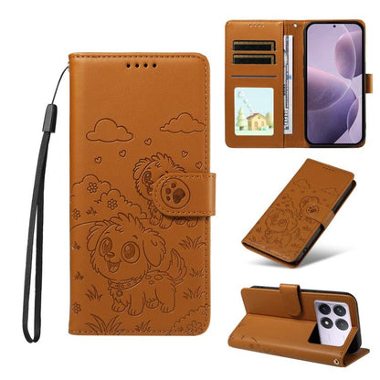 Embossed Heart Dog RFID Blocking Wallet Leather Phone Case, For Redmi A5 4G 171.7mm / Poco C71, For Redmi Note 14S / 13 Pro 4G Global, For Redmi K80 Pro / Poco F7 Ultra, For Redmi K80 / Poco F7 Pro, For Redmi 14C 4G / 5G / 14R / A4                     ...