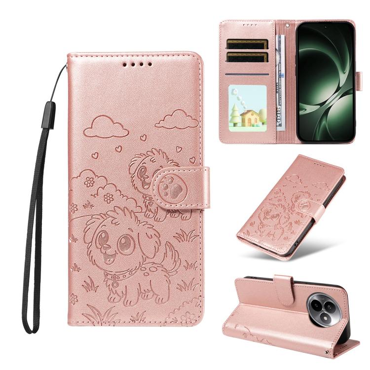Embossed Heart Dog RFID Blocking Wallet Leather Phone Case, For Redmi Note 17 4G / 5G Global 169.7mm, For Redmi 17C 5G, For Redmi Note 17 Pro+ 5G Global 163.4mm, For Redmi 17 4G / 5G Global 170mm, For Redmi K90 Max 5G / K90 Ultra 5G, For Redmi 15a Glob...