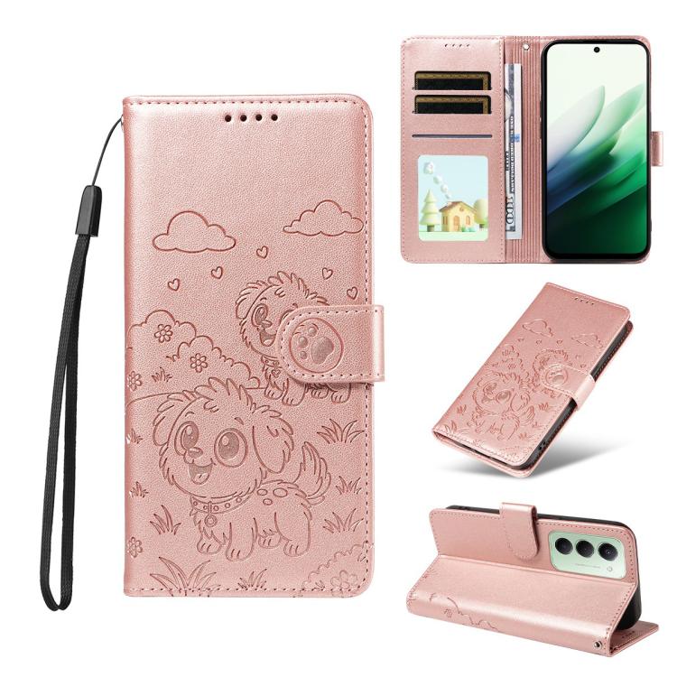 Embossed Heart Dog RFID Blocking Wallet Leather Phone Case, For Redmi Note 17 4G / 5G Global 169.7mm, For Redmi 17C 5G, For Redmi Note 17 Pro+ 5G Global 163.4mm, For Redmi 17 4G / 5G Global 170mm, For Redmi K90 Max 5G / K90 Ultra 5G, For Redmi 15a Glob...