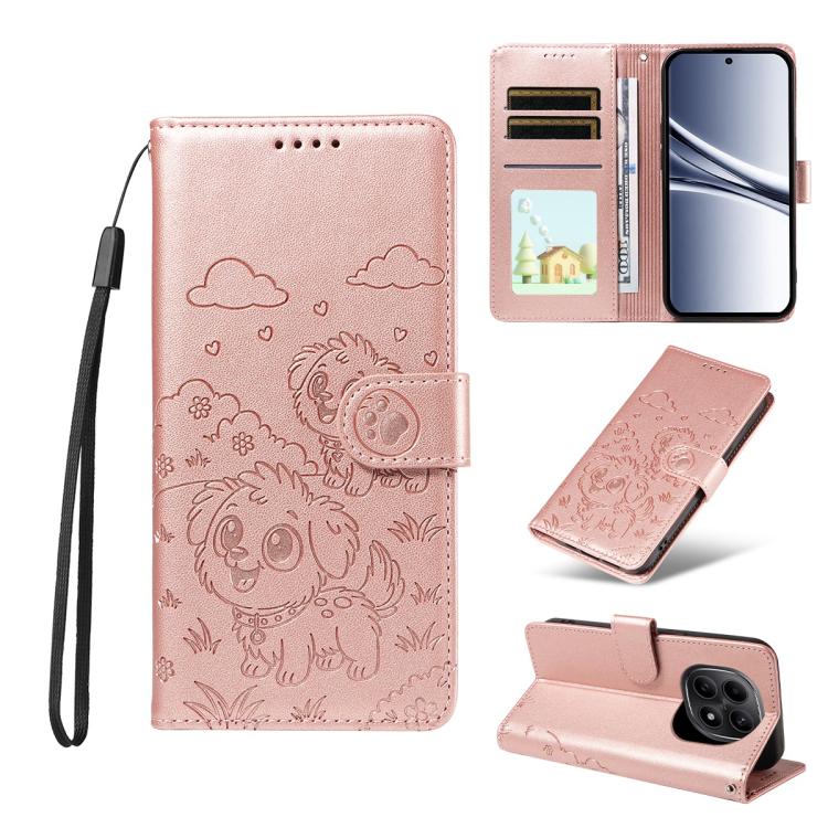 Embossed Heart Dog RFID Blocking Wallet Leather Phone Case, For Redmi Note 17 4G / 5G Global 169.7mm, For Redmi 17C 5G, For Redmi Note 17 Pro+ 5G Global 163.4mm, For Redmi 17 4G / 5G Global 170mm, For Redmi K90 Max 5G / K90 Ultra 5G, For Redmi 15a Glob...
