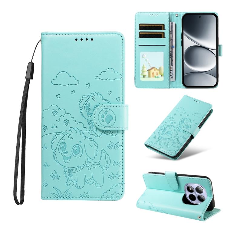 Embossed Heart Dog RFID Blocking Wallet Leather Phone Case, For Redmi Note 17 4G / 5G Global 169.7mm, For Redmi 17C 5G, For Redmi Note 17 Pro+ 5G Global 163.4mm, For Redmi 17 4G / 5G Global 170mm, For Redmi K90 Max 5G / K90 Ultra 5G, For Redmi 15a Glob...