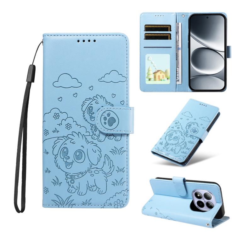 Embossed Heart Dog RFID Blocking Wallet Leather Phone Case, For Redmi Note 17 4G / 5G Global 169.7mm, For Redmi 17C 5G, For Redmi Note 17 Pro+ 5G Global 163.4mm, For Redmi 17 4G / 5G Global 170mm, For Redmi K90 Max 5G / K90 Ultra 5G, For Redmi 15a Glob...