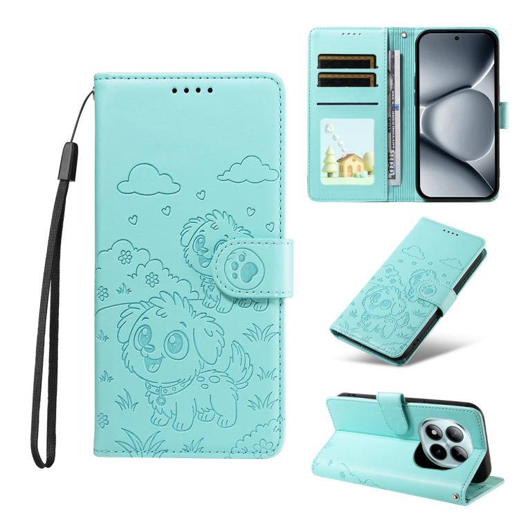 Embossed Heart Dog RFID Blocking Wallet Leather Phone Case, For Redmi Note 17 4G / 5G Global 169.7mm, For Redmi 17C 5G, For Redmi Note 17 Pro+ 5G Global 163.4mm, For Redmi 17 4G / 5G Global 170mm, For Redmi K90 Max 5G / K90 Ultra 5G, For Redmi 15a Glob...