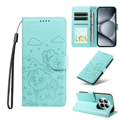 Embossed Heart Dog RFID Blocking Wallet Leather Phone Case, For Redmi Note 17 4G / 5G Global 169.7mm, For Redmi 17C 5G, For Redmi Note 17 Pro+ 5G Global 163.4mm, For Redmi 17 4G / 5G Global 170mm, For Redmi K90 Max 5G / K90 Ultra 5G, For Redmi 15a Glob...