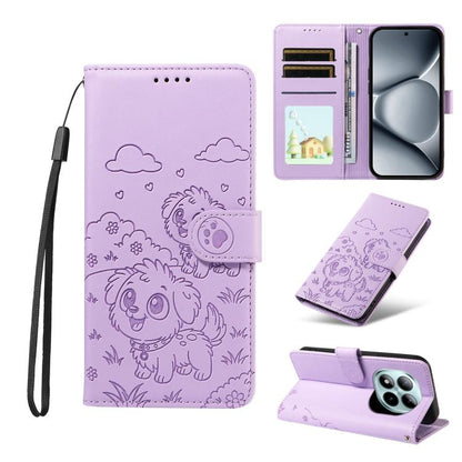 Embossed Heart Dog RFID Blocking Wallet Leather Phone Case, For Redmi Note 17 4G / 5G Global 169.7mm, For Redmi 17C 5G, For Redmi Note 17 Pro+ 5G Global 163.4mm, For Redmi 17 4G / 5G Global 170mm, For Redmi K90 Max 5G / K90 Ultra 5G, For Redmi 15a Glob...